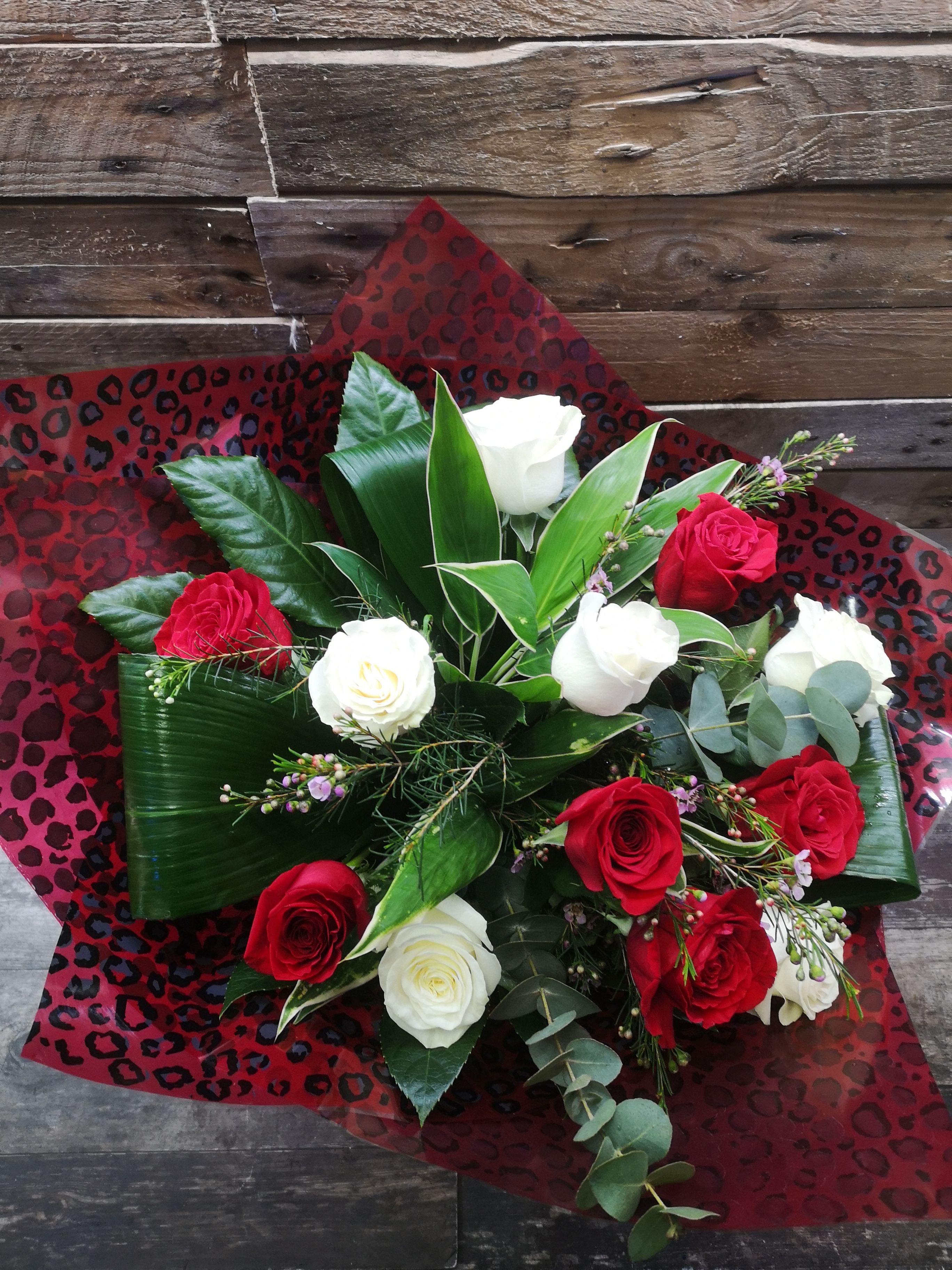 Red and White rose bouquet